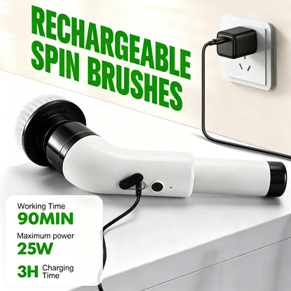 Cordless Electric Spin Scrubber with 9 Brush Heads for Bathroom and Floor Cleaning