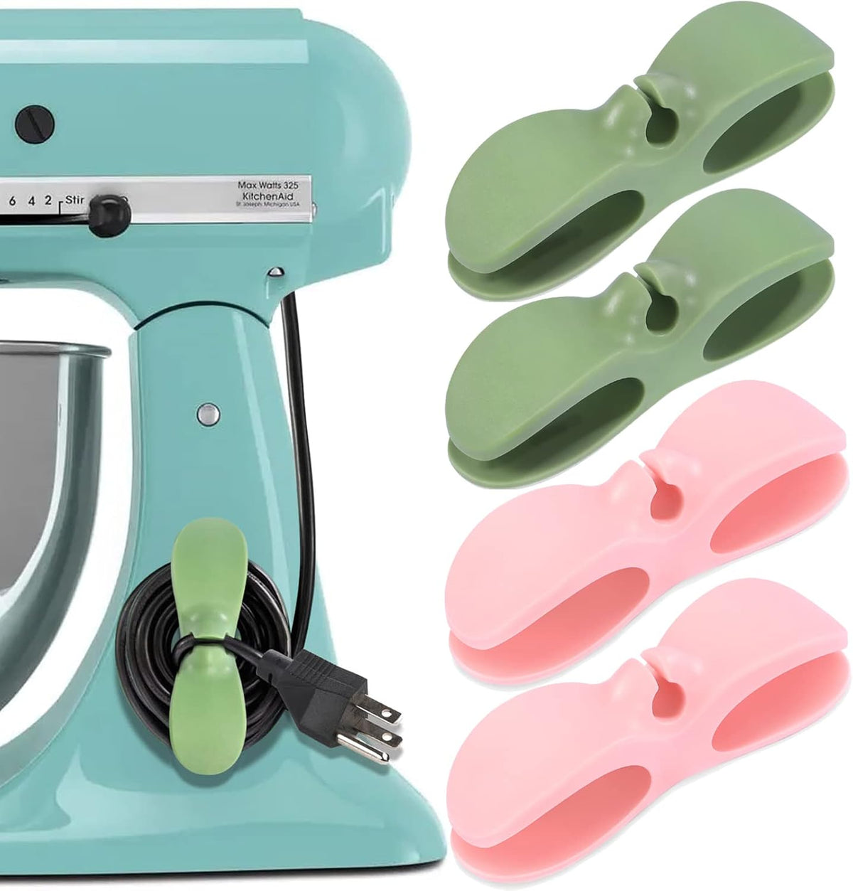 4-Pack Self-Adhesive Appliance Cord Organizers for Kitchen Cables