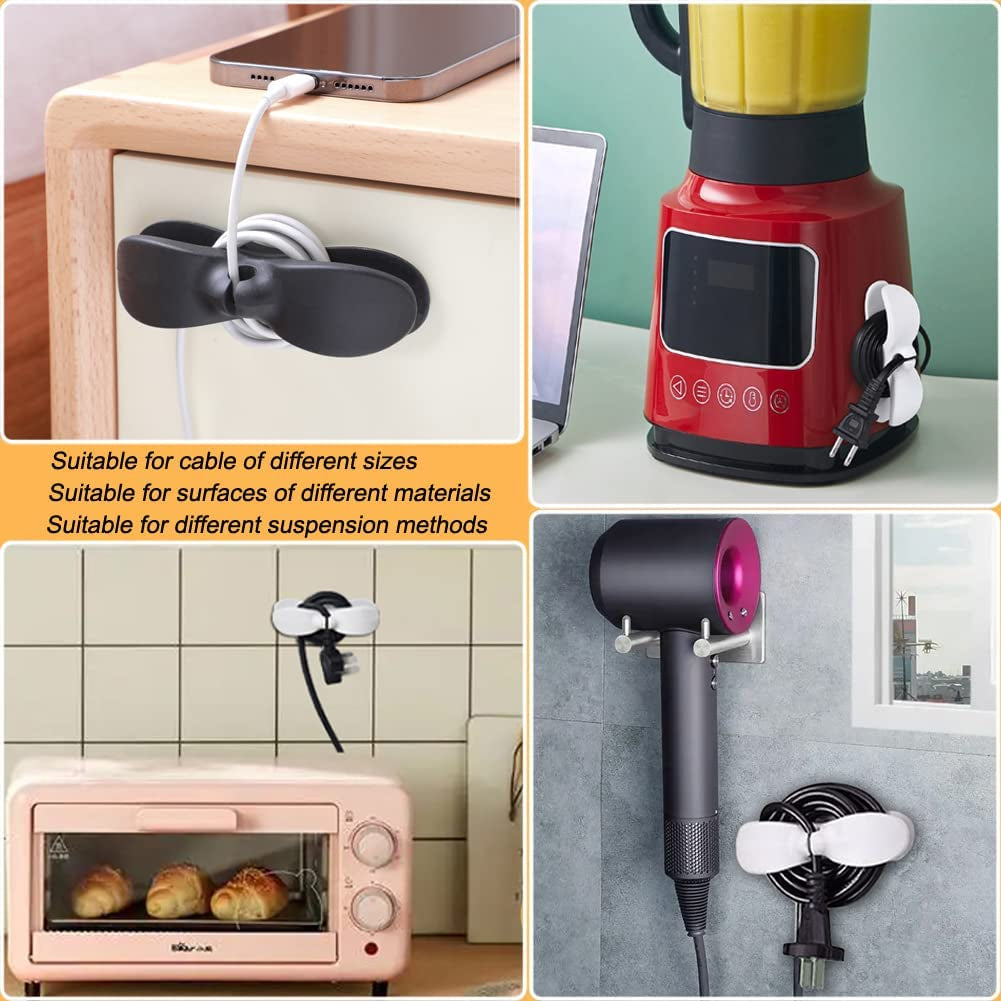 4-Pack Self-Adhesive Appliance Cord Organizers for Kitchen Cables