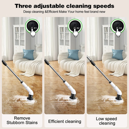Cordless Electric Spin Scrubber with 9 Brush Heads for Bathroom and Floor Cleaning