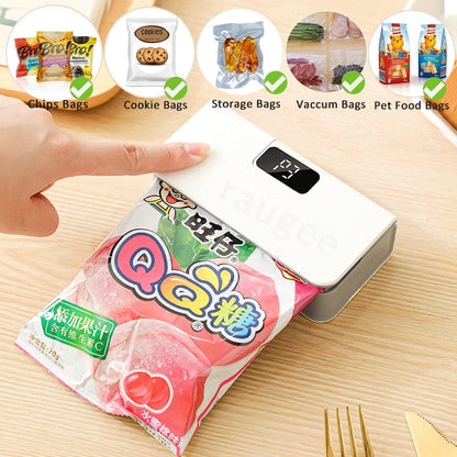 Rechargeable Mini Bag Sealer & Cutter with LED Display
