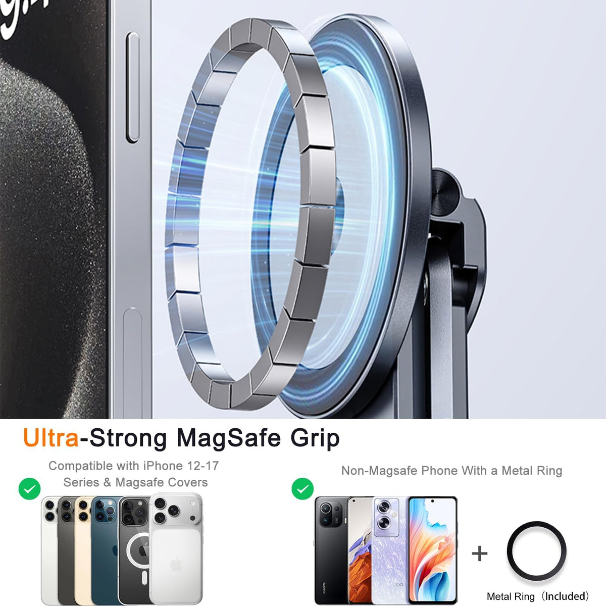 4-in-1 Foldable Laptop Stand with Magnetic Phone Holder