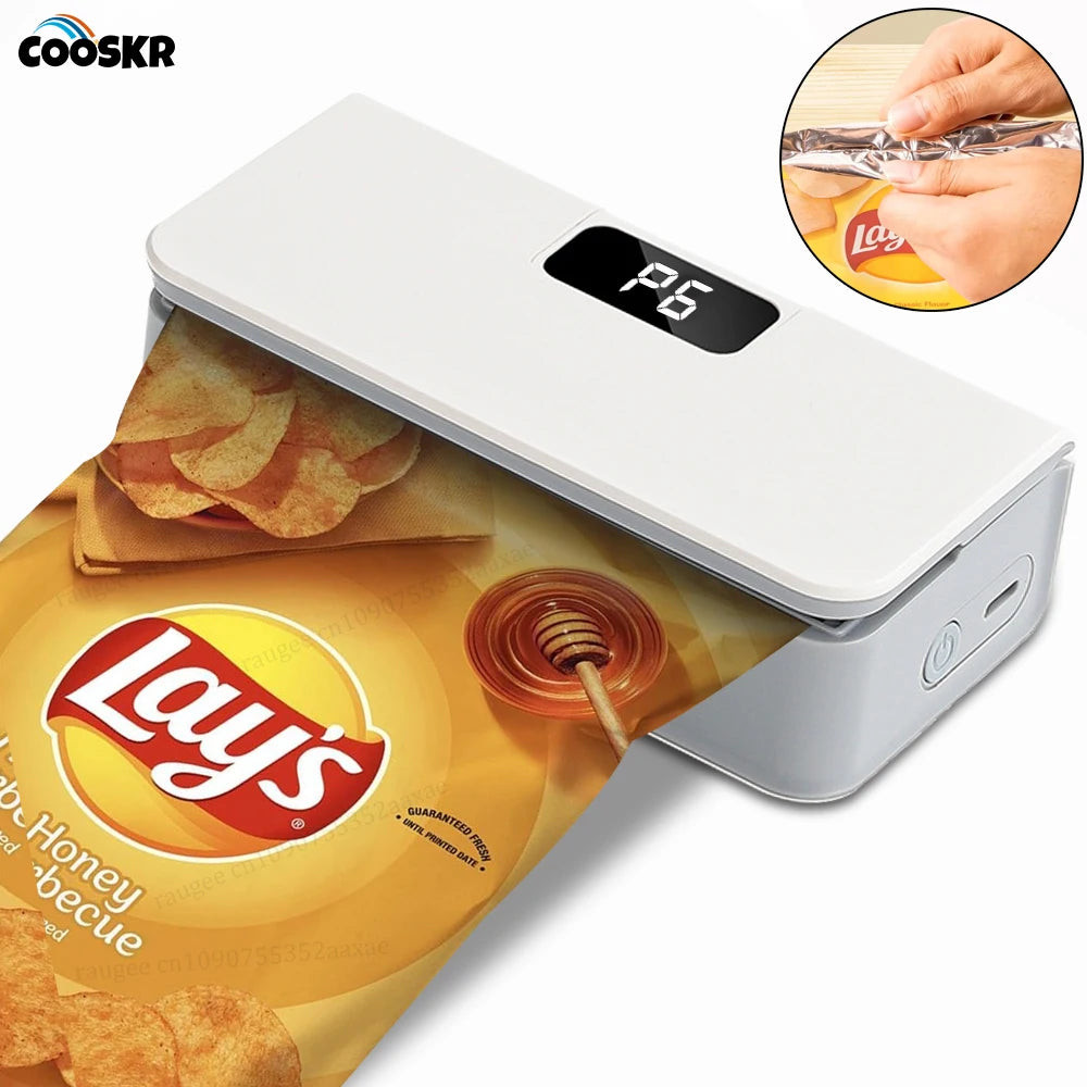 Rechargeable Mini Bag Sealer & Cutter with LED Display
