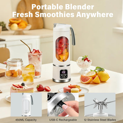 450ml Rechargeable Portable Blender for Smoothies and Shakes