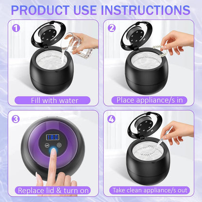 Ultrasonic Retainer Cleaner for Aligners, Night Guards & Dentures