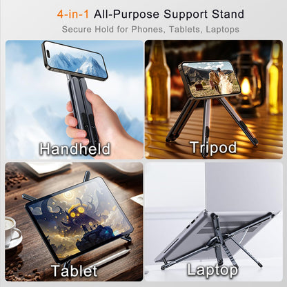 4-in-1 Foldable Laptop Stand with Magnetic Phone Holder