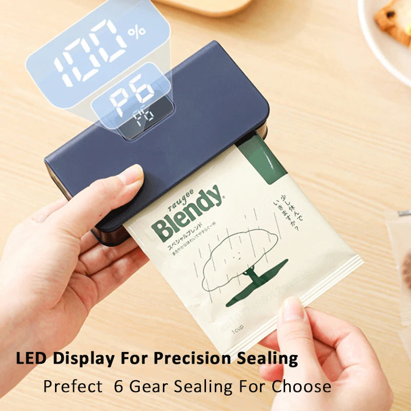 Rechargeable Mini Bag Sealer & Cutter with LED Display