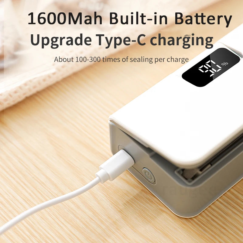 Rechargeable Mini Bag Sealer & Cutter with LED Display