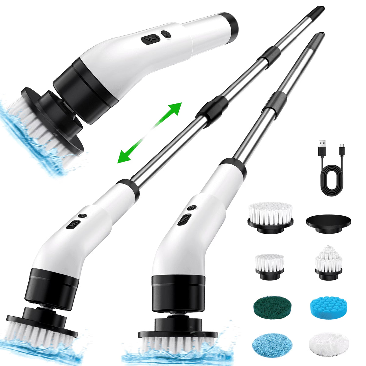 Cordless Electric Spin Scrubber with 9 Brush Heads for Bathroom and Floor Cleaning