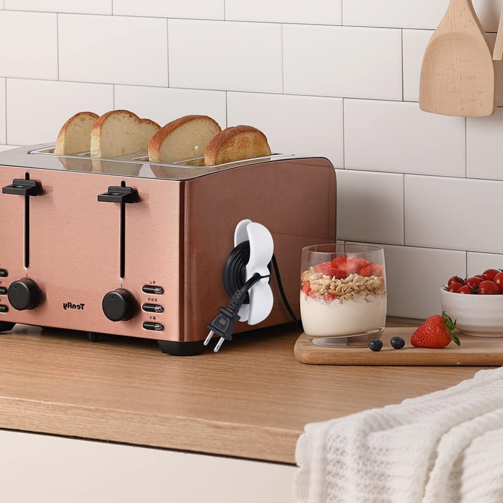 4-Pack Self-Adhesive Appliance Cord Organizers for Kitchen Cables