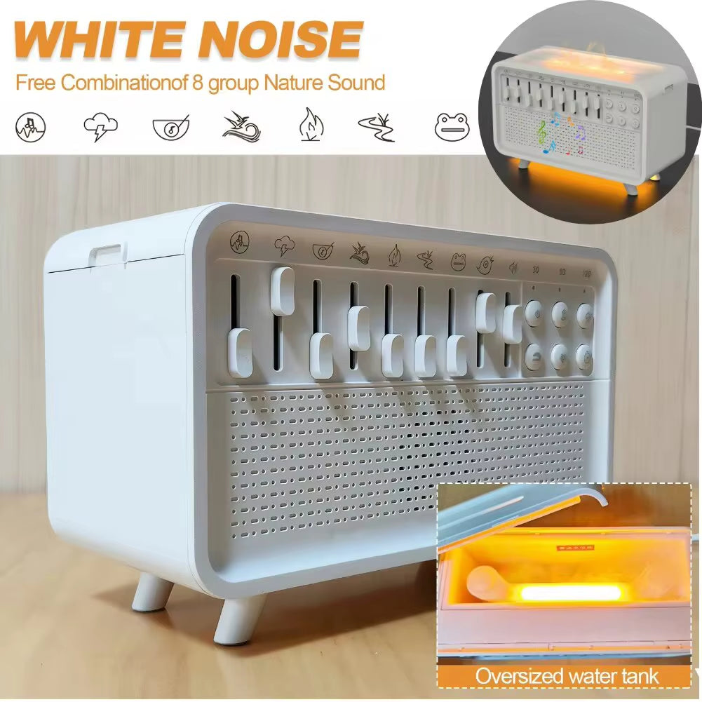 4-in-1 Bluetooth White Noise Speaker with Night Light, Humidifier and Nature Sounds