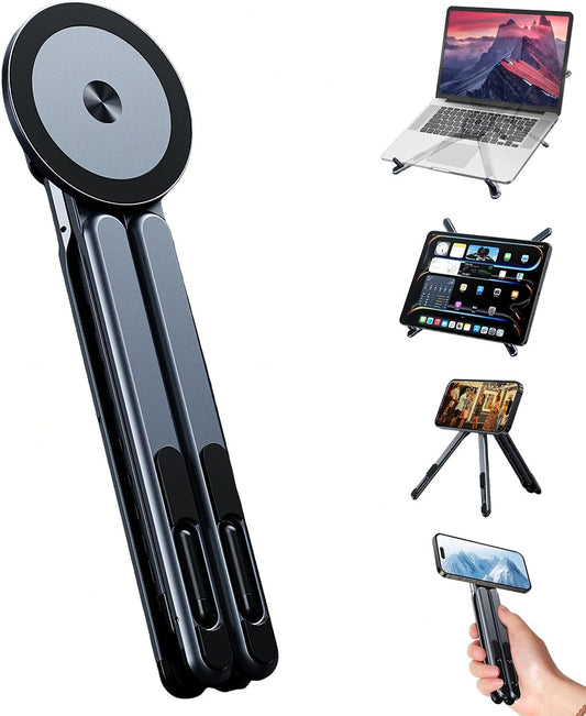 4-in-1 Foldable Laptop Stand with Magnetic Phone Holder