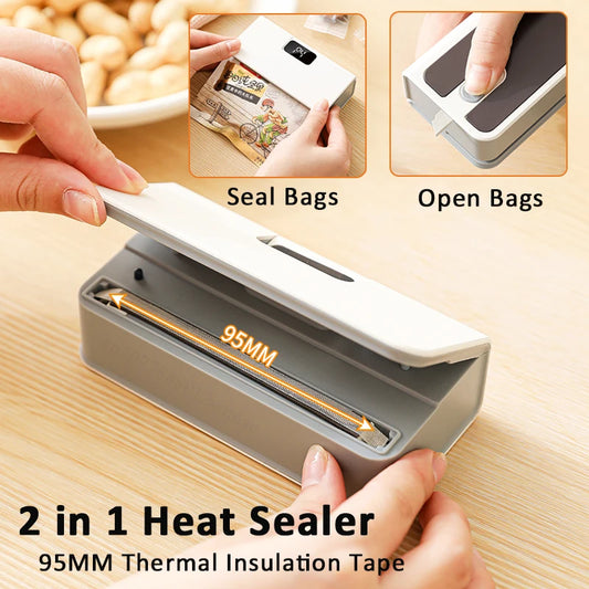 Rechargeable Mini Bag Sealer & Cutter with LED Display